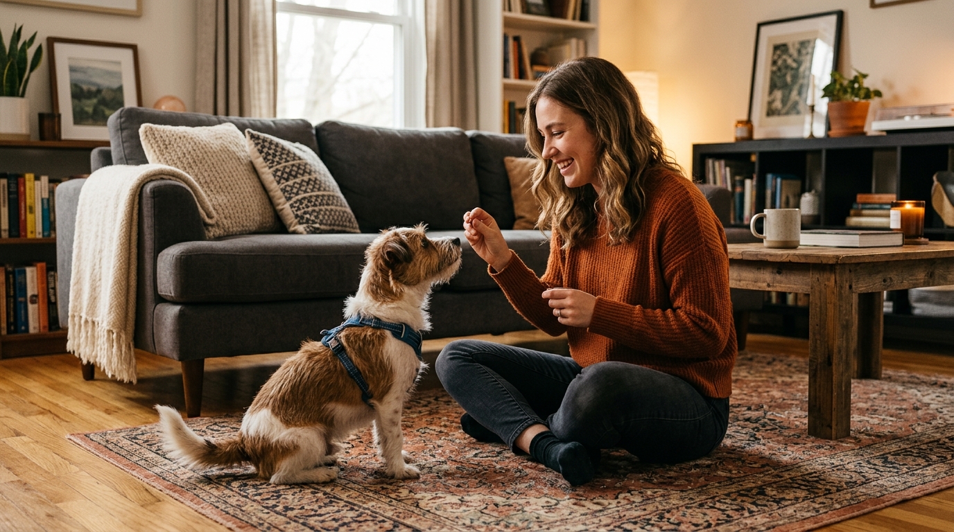 Treino positivo de cães